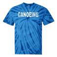 Vintage Canoeing Text Hobby Apparel Raglan Baseball Tee Tie-Dye T-Shirts Blue Tie-Dye