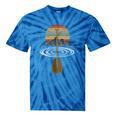 Vintage Retro Canoe Paddle & Mountains Rafting Tie-Dye T-Shirts Blue Tie-Dye