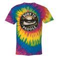 Born To Paddle Canoe Vintage Outdoor Adventure Tie-Dye T-Shirts Rainbow Tie-Dye