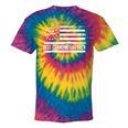 Canoeing Canoe US American Flag Patriotic Retro Raglan Baseball Tee Tie-Dye T-Shirts Rainbow Tie-Dye