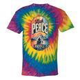Find Peace Paddle On Canoe Mountain Sunset Tie-Dye T-Shirts Rainbow Tie-Dye