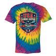 USA Canoe Kayak Paddling American Flag Emblem Tie-Dye T-Shirts Rainbow Tie-Dye