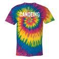 Vintage Canoeing Text Hobby Apparel Raglan Baseball Tee Tie-Dye T-Shirts Rainbow Tie-Dye