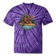 Bigfoot Kayak Paddling Lake Canoe Bigfoot Sasquatch Kayaking Tie-Dye T-Shirts Purple Tie-Dye