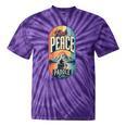 Find Peace Paddle On Canoe Mountain Sunset Tie-Dye T-Shirts Purple Tie-Dye