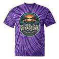 National Park Voyageurs Retro Sunset Canoe Paddling Badge Tie-Dye T-Shirts Purple Tie-Dye
