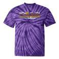 Trendy Canoe Silhouette Colourful Landscape Raglan Baseball Tee Tie-Dye T-Shirts Purple Tie-Dye