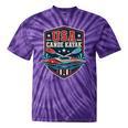 USA Canoe Kayak Paddling American Flag Emblem Tie-Dye T-Shirts Purple Tie-Dye