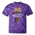 Vintage Retro Canoe Paddle & Mountains Rafting Tie-Dye T-Shirts Purple Tie-Dye