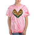 Canoe Heart Cute Minimalist Paddling Adventure Tie-Dye T-Shirts Coral Tie-Dye