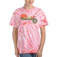 Canoe Retro Vintage Sunset Rainbow Raglan Baseball Tee Tie-Dye T-Shirts Coral Tie-Dye