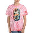 Find Peace Paddle On Canoe Mountain Sunset Tie-Dye T-Shirts Coral Tie-Dye