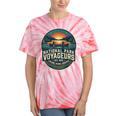 National Park Voyageurs Retro Sunset Canoe Paddling Badge Tie-Dye T-Shirts Coral Tie-Dye
