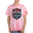 USA Canoe Kayak Paddling American Flag Emblem Tie-Dye T-Shirts Coral Tie-Dye