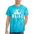 Maine Canoe Kayak Moose USA America Souvenir Tie-Dye T-Shirts Turquoise Tie-Dye