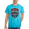 USA Canoe Kayak Paddling American Flag Emblem Tie-Dye T-Shirts Turquoise Tie-Dye