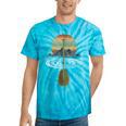Vintage Retro Canoe Paddle & Mountains Rafting Tie-Dye T-Shirts Turquoise Tie-Dye