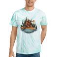 Bigfoot Kayak Paddling Lake Canoe Bigfoot Sasquatch Kayaking Tie-Dye T-Shirts Mint Tie-Dye
