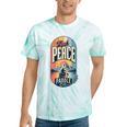 Find Peace Paddle On Canoe Mountain Sunset Tie-Dye T-Shirts Mint Tie-Dye