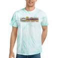 Trendy Canoe Silhouette Colourful Landscape Raglan Baseball Tee Tie-Dye T-Shirts Mint Tie-Dye