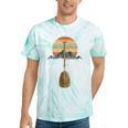 Vintage Retro Canoe Paddle & Mountains Rafting Tie-Dye T-Shirts Mint Tie-Dye