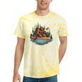 Bigfoot Kayak Paddling Lake Canoe Bigfoot Sasquatch Kayaking Tie-Dye T-Shirts Yellow Tie-Dye