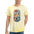 Find Peace Paddle On Canoe Mountain Sunset Tie-Dye T-Shirts Yellow Tie-Dye