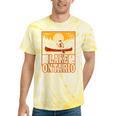 Lake Ontario Canoe Fishing Light House Sunset Retro Raglan Baseball Tee Tie-Dye T-Shirts Yellow Tie-Dye