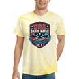 USA Canoe Kayak Paddling American Flag Emblem Tie-Dye T-Shirts Yellow Tie-Dye