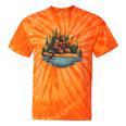 Bigfoot Kayak Paddling Lake Canoe Bigfoot Sasquatch Kayaking Tie-Dye T-Shirts Orange Tie-Dye