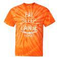 Canoe Canoeing Vintage Eat Sleep Canoe Repeat Raglan Baseball Tee Tie-Dye T-Shirts Orange Tie-Dye
