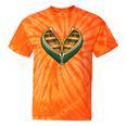 Canoe Heart Cute Minimalist Paddling Adventure Tie-Dye T-Shirts Orange Tie-Dye