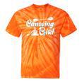 Canoeing Girl Raglan Baseball Tee Tie-Dye T-Shirts Orange Tie-Dye