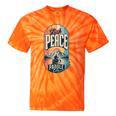 Find Peace Paddle On Canoe Mountain Sunset Tie-Dye T-Shirts Orange Tie-Dye