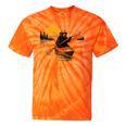 Kayaking Bear Retro Sunset Paddling Canoe Outdoor Adventure Tie-Dye T-Shirts Orange Tie-Dye