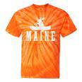 Maine Canoe Kayak Moose USA America Souvenir Tie-Dye T-Shirts Orange Tie-Dye