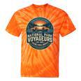 National Park Voyageurs Retro Sunset Canoe Paddling Badge Tie-Dye T-Shirts Orange Tie-Dye
