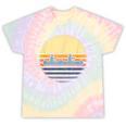 Canoe Canoeing Vintage Sunset Tie-Dye T-Shirts Hazy Rainbow Tie-Dye