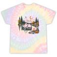 Canoe Ghost Camping Ghost Lake Halloween Spooky Fall Camping Tie-Dye T-Shirts Hazy Rainbow Tie-Dye