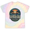 National Park Voyageurs Retro Sunset Canoe Paddling Badge Tie-Dye T-Shirts Hazy Rainbow Tie-Dye