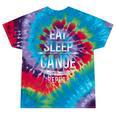 Canoe Canoeing Vintage Eat Sleep Canoe Repeat Raglan Baseball Tee Tie-Dye T-Shirts Festival Tie-Dye
