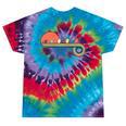 Canoe Retro Vintage Sunset Rainbow Raglan Baseball Tee Tie-Dye T-Shirts Festival Tie-Dye
