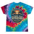 National Park Voyageurs Retro Sunset Canoe Paddling Badge Tie-Dye T-Shirts Festival Tie-Dye