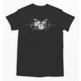 ECG Heartbeat Music Lovers Drumsticks Drum Kit Unisex T-Shirt, trending gift ECG Heartbeat Music Lovers Drumsticks Drum Kit Unisex T-Shirt, trending gift