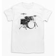 Drum Kit Drummer Band Musical Instrument Rock Music Raglan Baseball Tee Unisex T-Shirt, trending gift