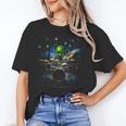Drum Kit Percussionist Drummer Van Gogh Alien Playing Drums Unisex T-Shirt