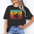 Women's Retro Drum Kit Silhouette With Color Stripes Unisex T-Shirt Women's Retro Drum Kit Silhouette With Color Stripes Unisex T-Shirt