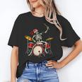 Women's Skeleton Drummer Skull Drum Kit Halloween Unisex T-Shirt Women's Skeleton Drummer Skull Drum Kit Halloween Unisex T-Shirt