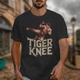 Muay Thai Fighter Tiger Knee Vintage Distressed Badge Unisex T-Shirt