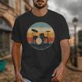 Vintage Drum Kit Silhouette Retro Music Unisex T-Shirt Vintage Drum Kit Silhouette Retro Music Unisex T-Shirt